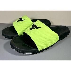 Under Armour Men's Project Rock Michelin Size 10 Slides Volt Green 3025237-302